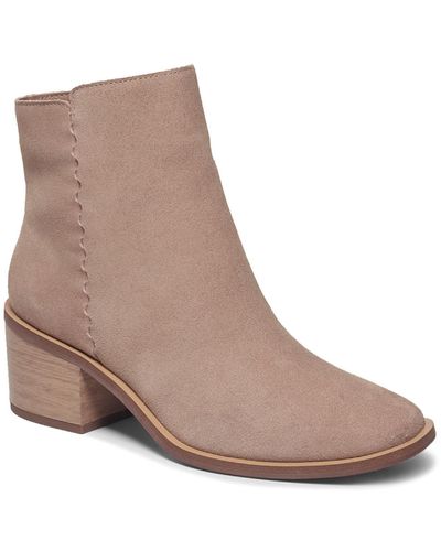 Splendid Avery Suede Square Toe Ankle Boots - Brown