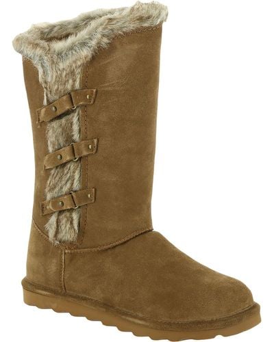 BEARPAW Emery Faux Fur Ankle Winter Boots - Green