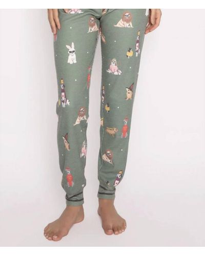 Pj Salvage Pant With Dogs - Green