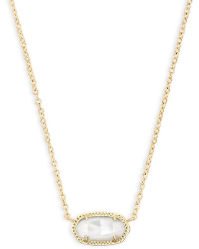 kendra scott multi Elisa Gold Pendant Necklace In Ivory Mother Of Pearl