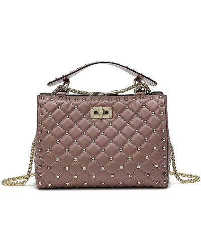 Tiffany & Fred Tiffany & F Studded & Quilted Leather Shoulder Bag - Brown