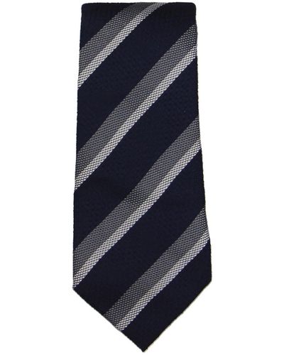 Tasso Elba Silk Striped Neck Tie - Blue