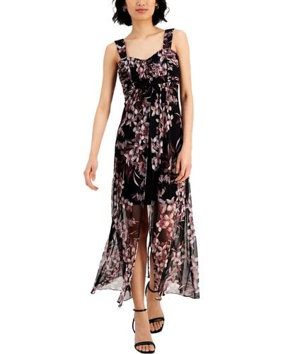 Connected Apparel Floral Long Maxi Dress - Pink
