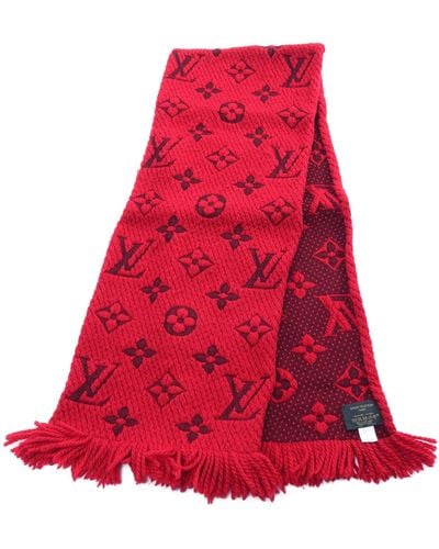 Louis Vuitton Escharpe Logomania Ruby Scarf Wool Silk - Red