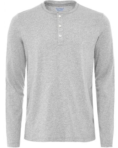 Hartford Long Sleeve Henley T-shirt - Gray