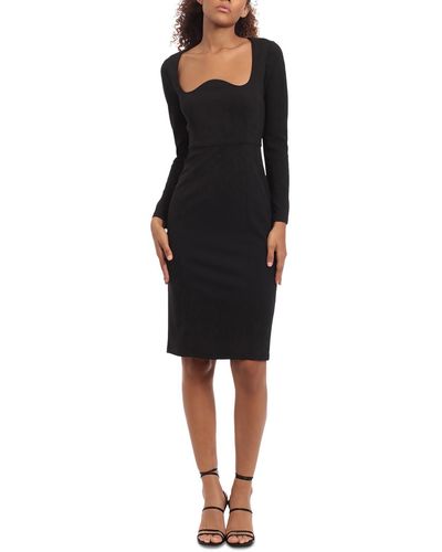 Donna Morgan Solid Polyester Bodycon Dress - Black