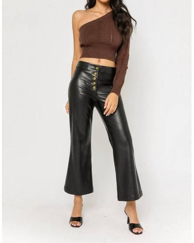 Olivaceous Cropped One Shoulder Sweater - Brown