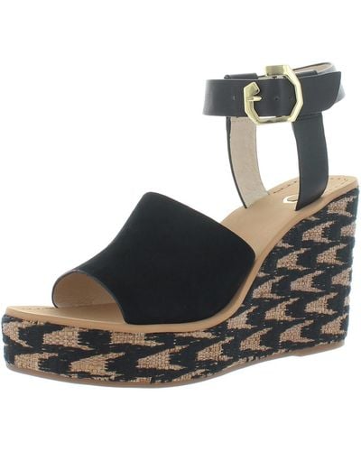 Louise Et Cie Paley Suede Ankle Wedge Sandals - Black