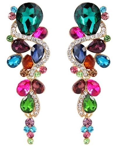 Liv Oliver 18k Multi Color Chandelier Earrings - Green