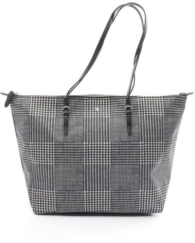 Lauren by Ralph Lauren Handbag Tote Bag Houndstooth Pattern Nylon - Gray