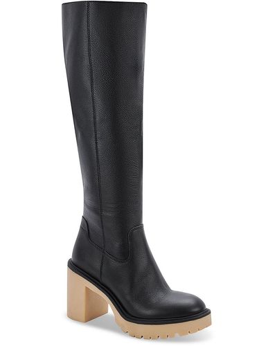 Dolce Vita Leather Tall Knee-high Boots - Black