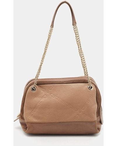 CH by Carolina Herrera Leather And Suede Chain Satchel - Brown