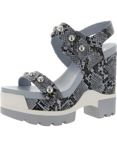 Jessica Simpson Baysie Faux Leather Studded Platform Sandals - Gray