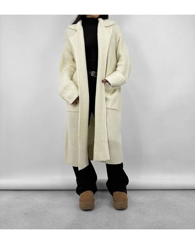 WeWoreWhat Chunky Collared Knit Cardigan Coat - Natural