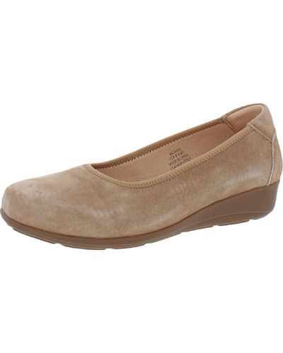 Propet Yara Leather Slip On Wedge Heels - Brown