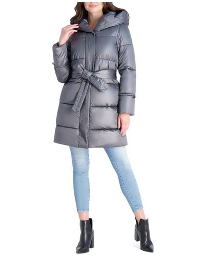 Via Spiga Quilted Mid Length Puffer Jacket - Blue