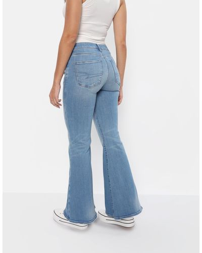 American Eagle Outfitters Ae Stretch Festival Flare Jean - Blue