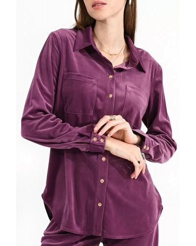 Molly Bracken Velvet Cord Shirt - Purple