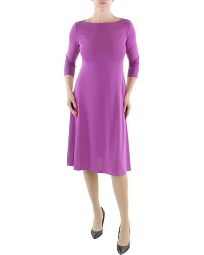 Lauren by Ralph Lauren Jersey Stretch Midi Dress - Purple