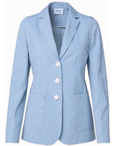 Akris Punto Cotton Stretch Seersucker Jacket - Blue