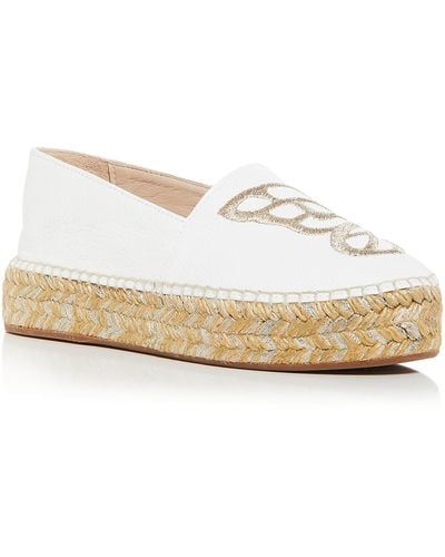 Sophia Webster Butterfly Espadrille Leather Slip On Loafers - White