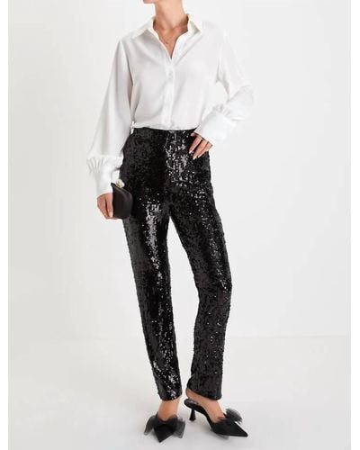 Lulus Remarkable Shine Notched High-rise Pants - White