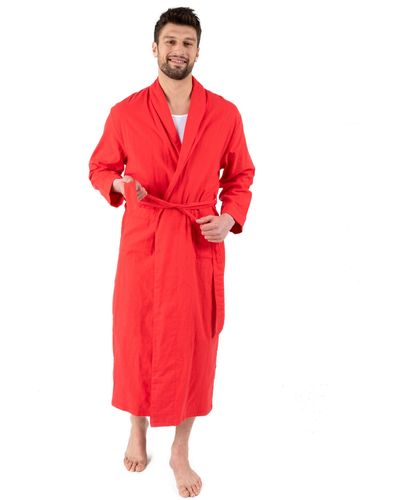 Leveret Flannel Robe - Red