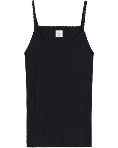 Leset Pointelle Tank - Black