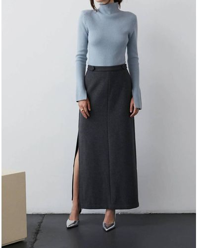 Crescent Cecy Wool Blend Maxi Skirt - Black