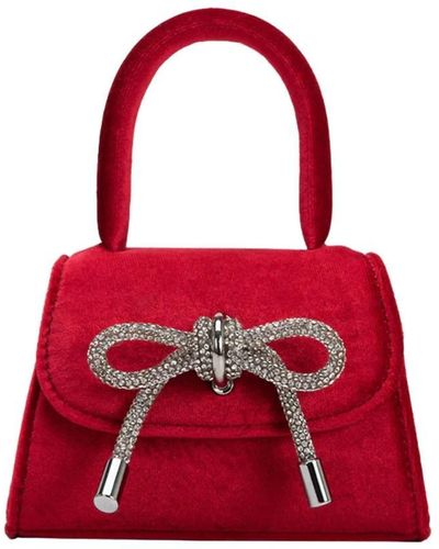Melie Bianco Sabrina Mini Velvet Top Handle Bag - Red