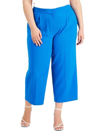 BarIII Plus Textured Office Suit Pants - Blue