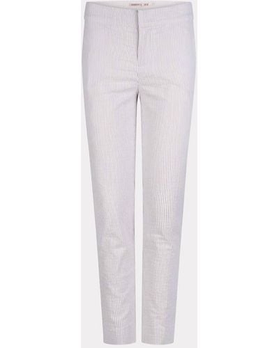 EsQualo Chino Seersucker Stripe Pants - White