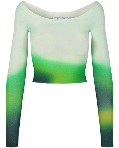 Off-White c/o Virgil Abloh Blurred Seamless Knit Top - Green