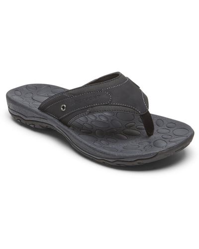Rockport Hayes Cushioned Footbed Toe-post Flip-flops - Black