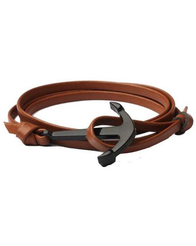 Stephen Oliver Stainless Steel Wrap Bracelet - Brown