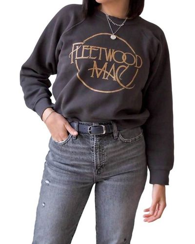 Daydreamer Fleetwood Mac Circle Logo Ralgan Crew Sweatshirt - Black