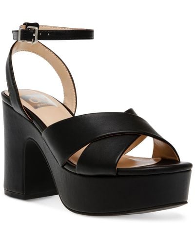 DV by Dolce Vita maggie Cork Ankle Strap Platform Sandals - Black