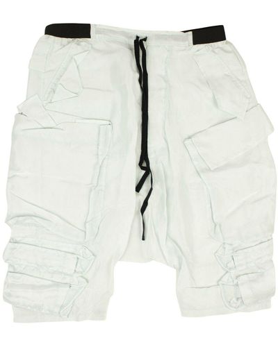 Unravel Project Silk Cargo Shorts - White