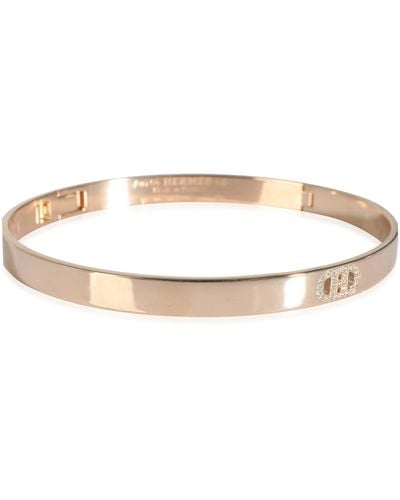 Hermès H D'ancre Bracelet In 18k Rose Gold 0.07 Ctw - Metallic
