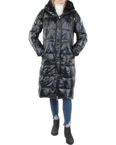 Vince Camuto Faux Fur Water Resistant Puffer Jacket - Black