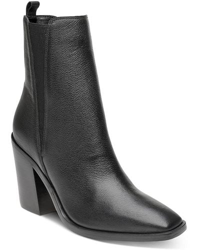 Marc Fisher Kristie Leather Block Heel Mid-calf Boots - Black
