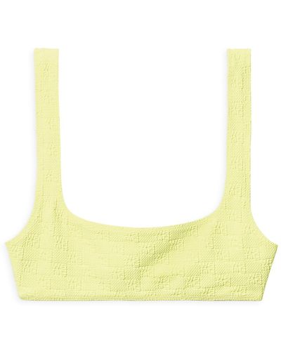 T By Alexander Wang Textured Square Neck Bikini Swim Top - Yellow