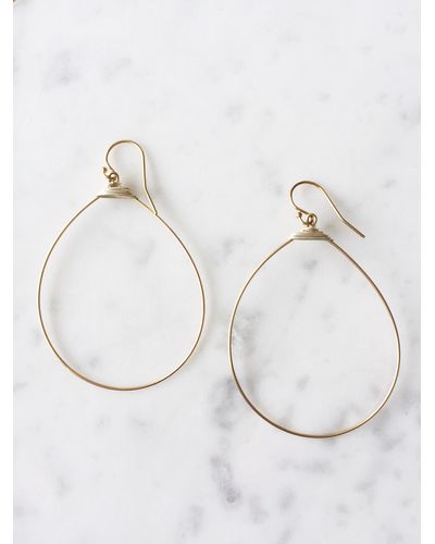 A Blonde and Her Bag Large Featherweight Demi Fine Hoop Earring Gold Hoop With Wrap - Natural