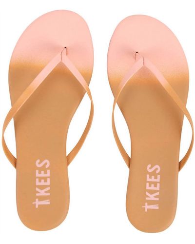 TKEES Leather Flip Flops - Natural