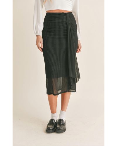 Sage the Label Ruched Midi Skirt - Green