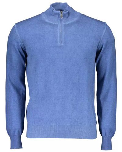 North Sails Elegant Long-sleeved Half-zip Sweater - Blue