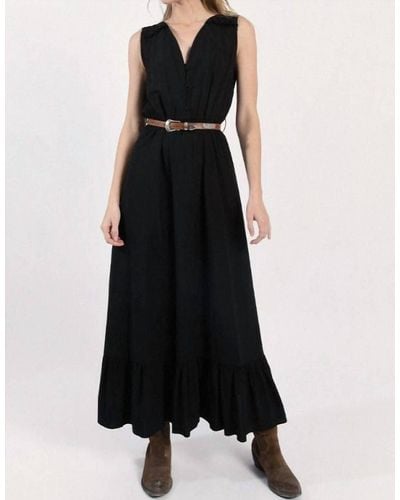 Molly Bracken Flounced Long Dress - Black