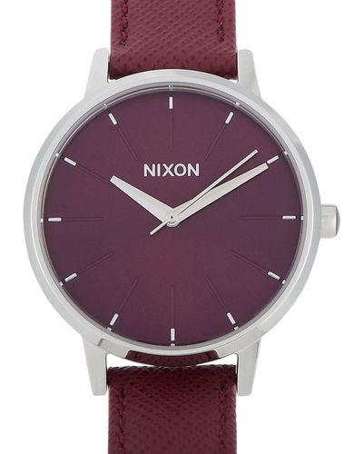 Nixon Kensignton Leather Stainless Steel Port 37 Mm Ladies Watch A1082990 - Multicolor