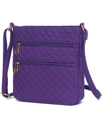 MKF Collection by Mia K Lainey Solid Quilted Cotton Crossbody By Mia K - Purple
