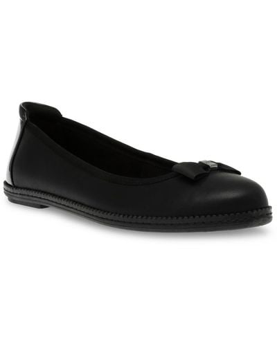 Anne Klein Eve Faux Leather Ballet Loafers - Black